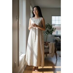 A.M.I. Women's Linen blend lightweight sleeveless dress size Large